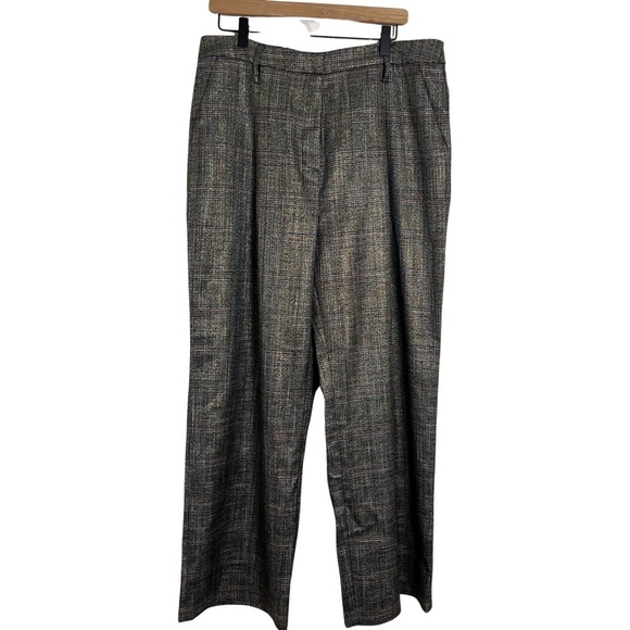 Jason Wu Dark Academia Metallic High Waisted Pleated Pants Size 10 Plaid - Picture 1 of 11